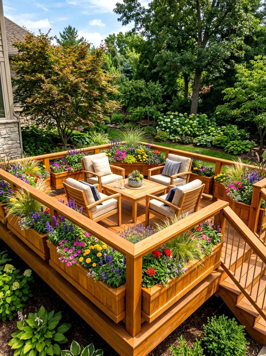 Raised garden deck - 30 cozy deck ideas