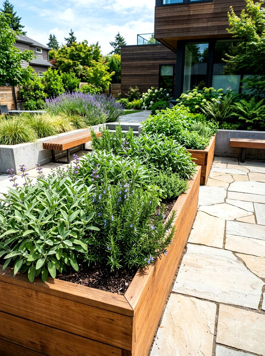 Raised herb garden bed - 30 rooftop herb garden ideas