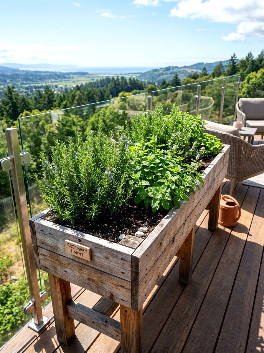 Raised herb planter - 30 Scandinavian patio ideas