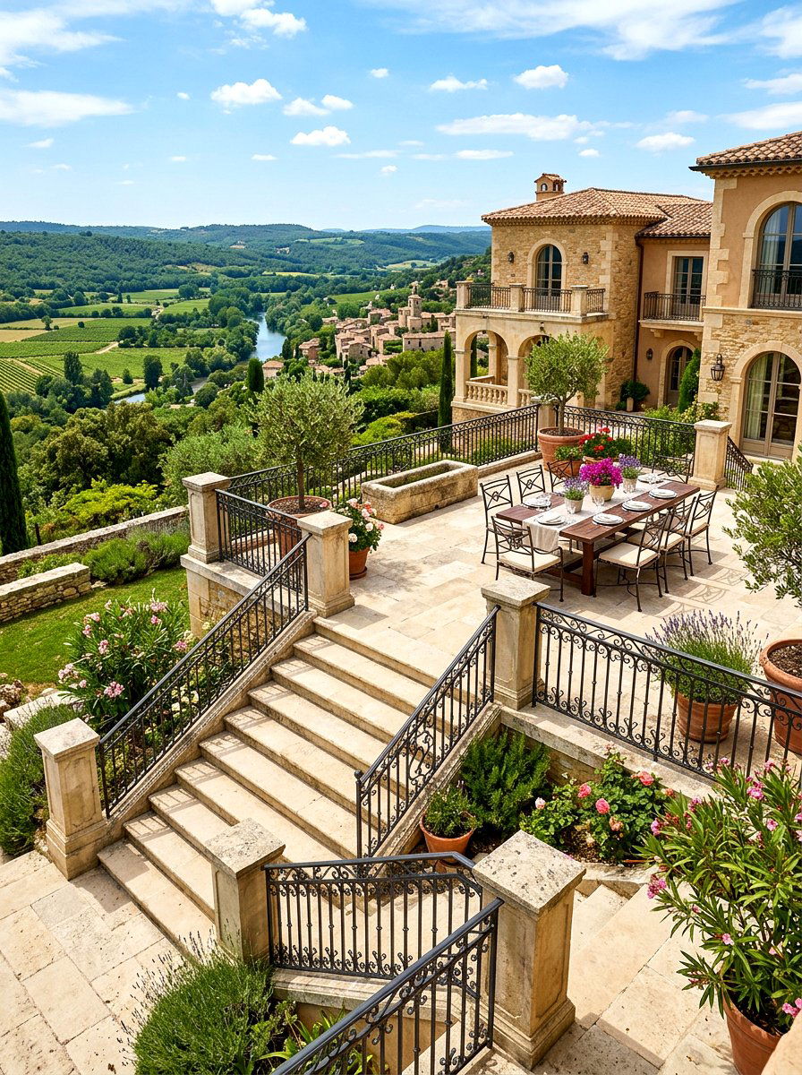 Raised limestone patio terrace - 30 limestone backyard patio ideas