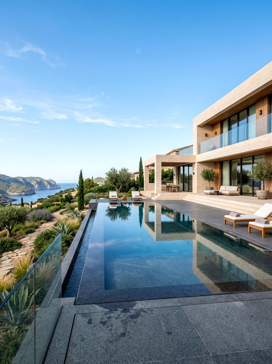 Raised perimeter overflow pool - 30 modern pool ideas