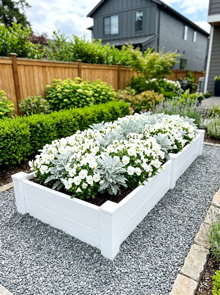 Raised white garden bed - 30 white garden border ideas