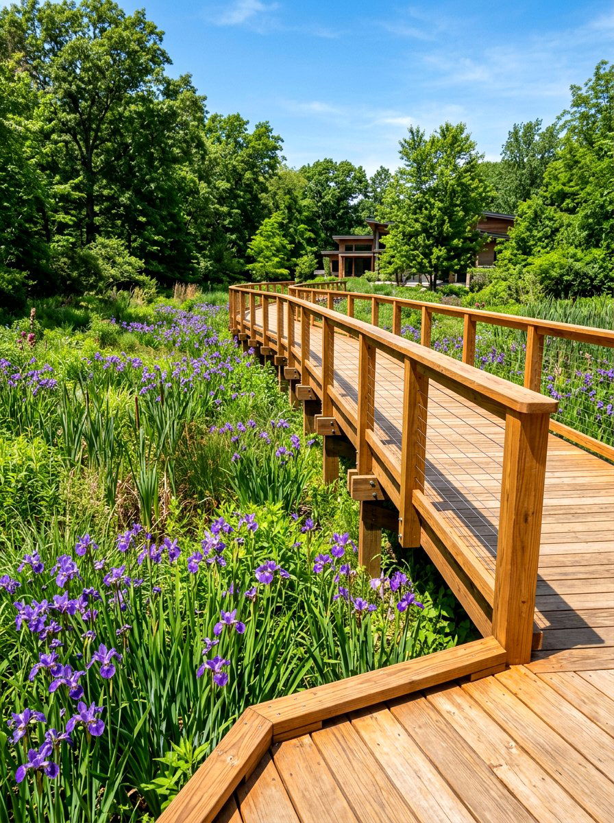 Raised wooden garden walkway - 30 secret path garden ideas