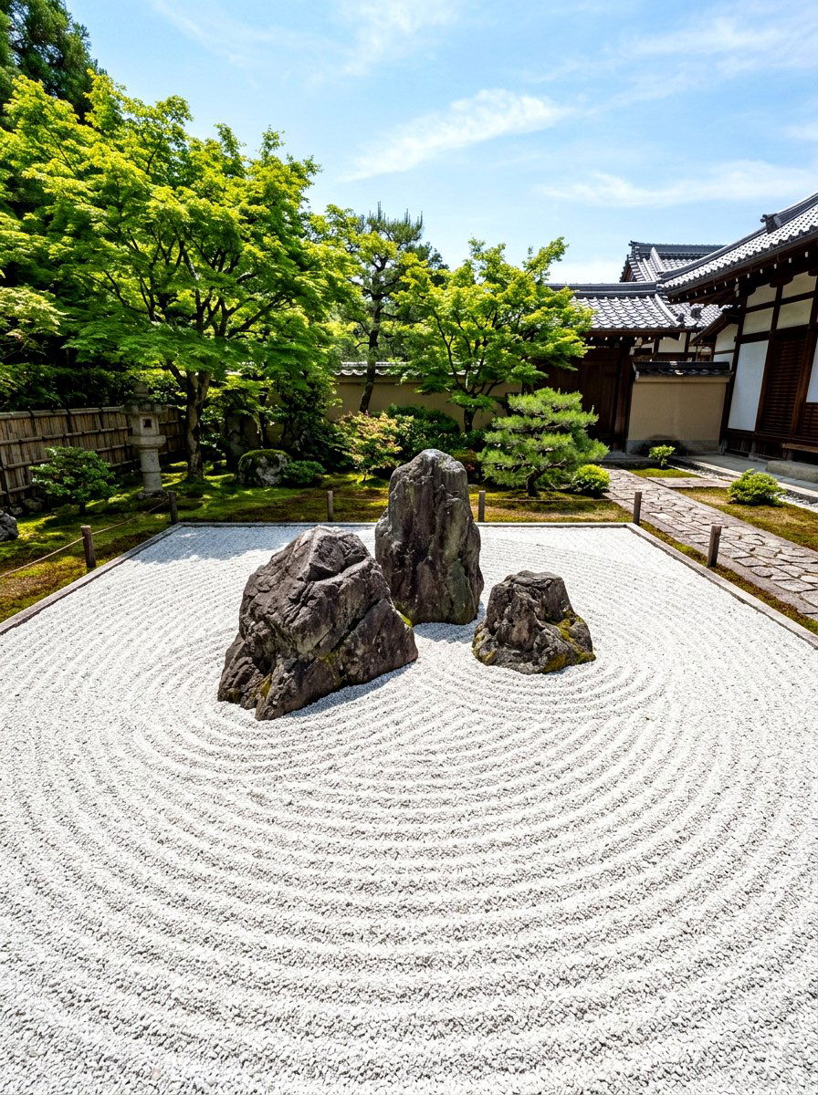 Raked Sand Garden - 30 zen garden ideas
