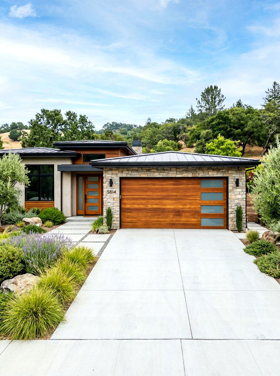 Ranch House Modern Garage Door - 30 ranch house curb appeal ideas