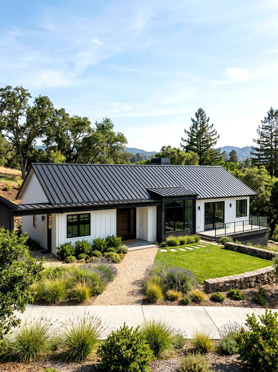 Ranch House Standing Seam Metal Roof - 30 ranch house curb appeal ideas