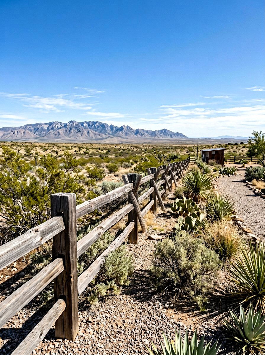 Ranch Style Fence - 30 southwestern backyard ideas