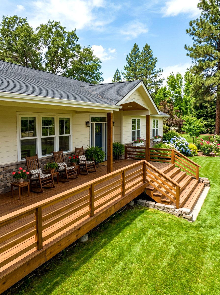 Ranch Style Front Deck - 30 front deck ideas
