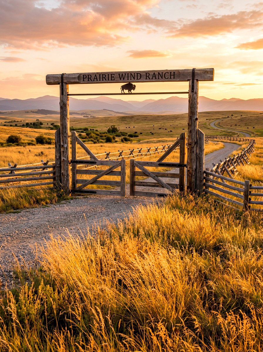 Ranch Style Gate With Native Grasses - 30 driveway gate landscaping ideas