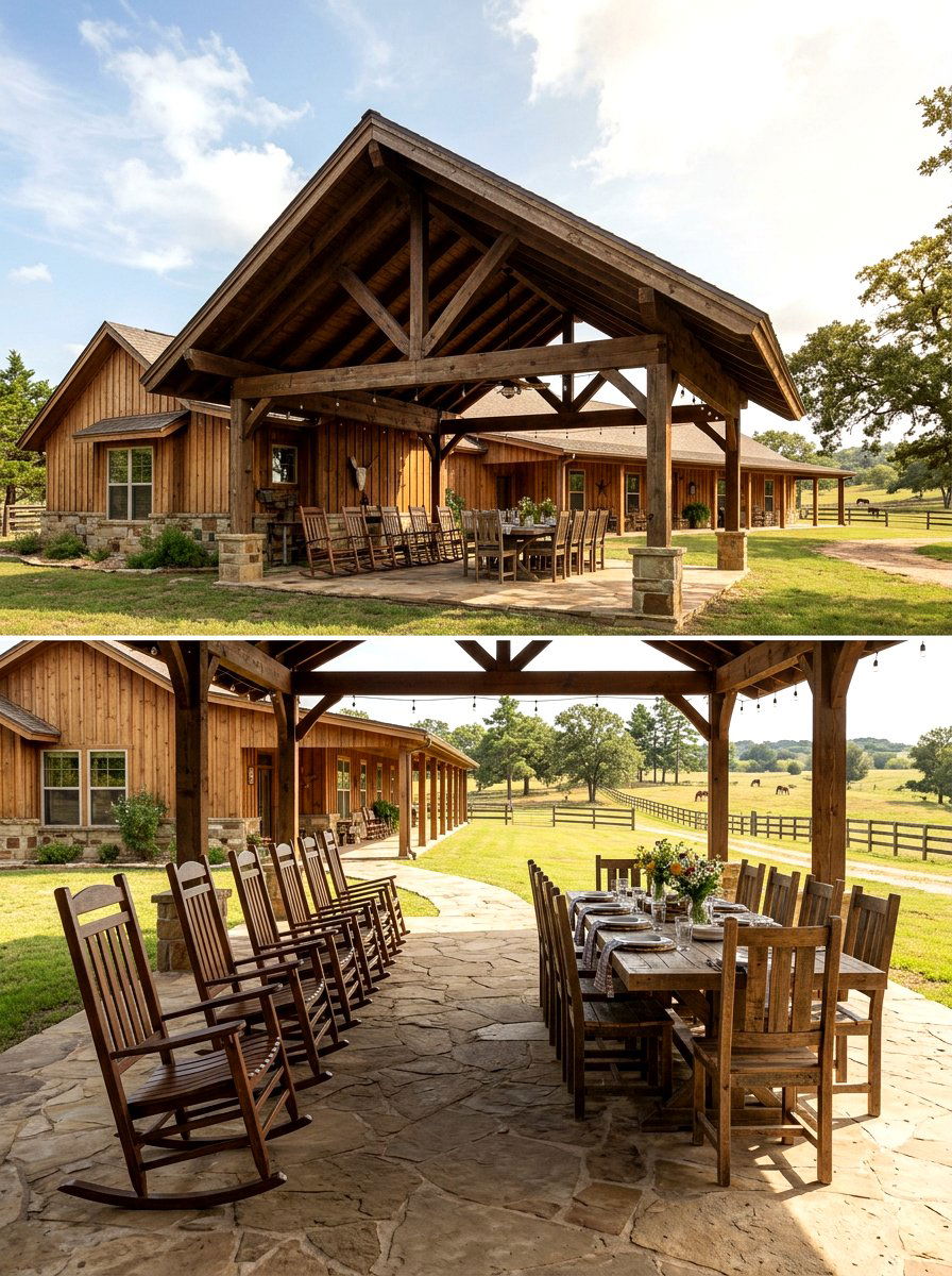 Ranch Style Pavilion - 30 attached pavilion ideas