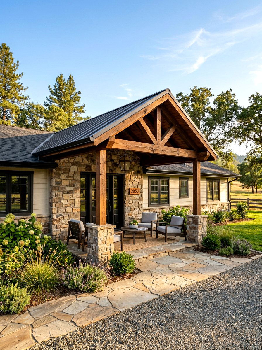 Ranch house front porch addition - 30 ranch house exterior ideas