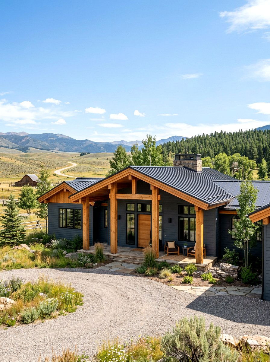 Ranch house with cedar accents - 30 ranch house exterior ideas
