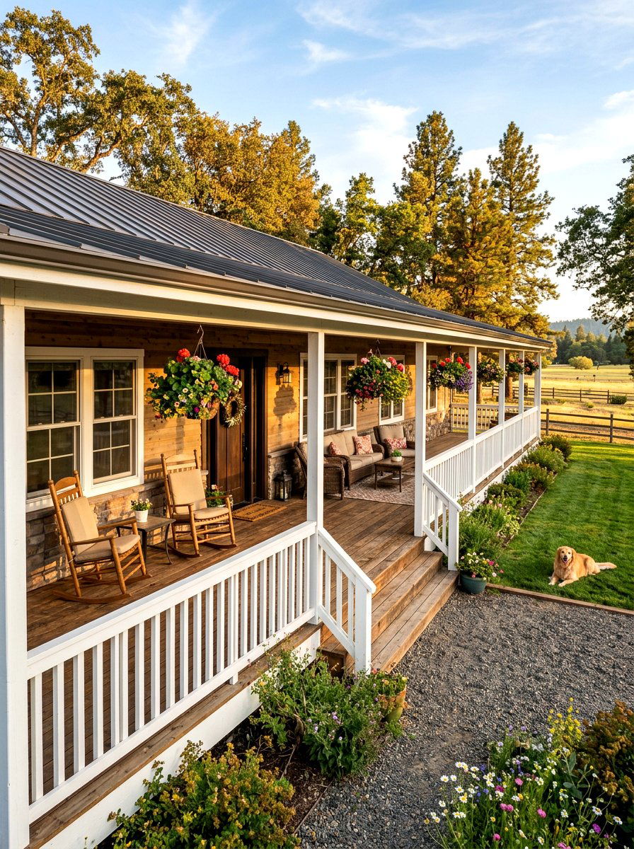 Ranch house with wrap around porch - 30 ranch house exterior ideas