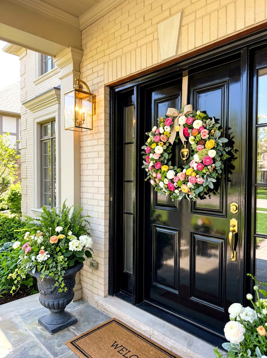 Ranunculus Spring Wreath - 30 spring wreath ideas