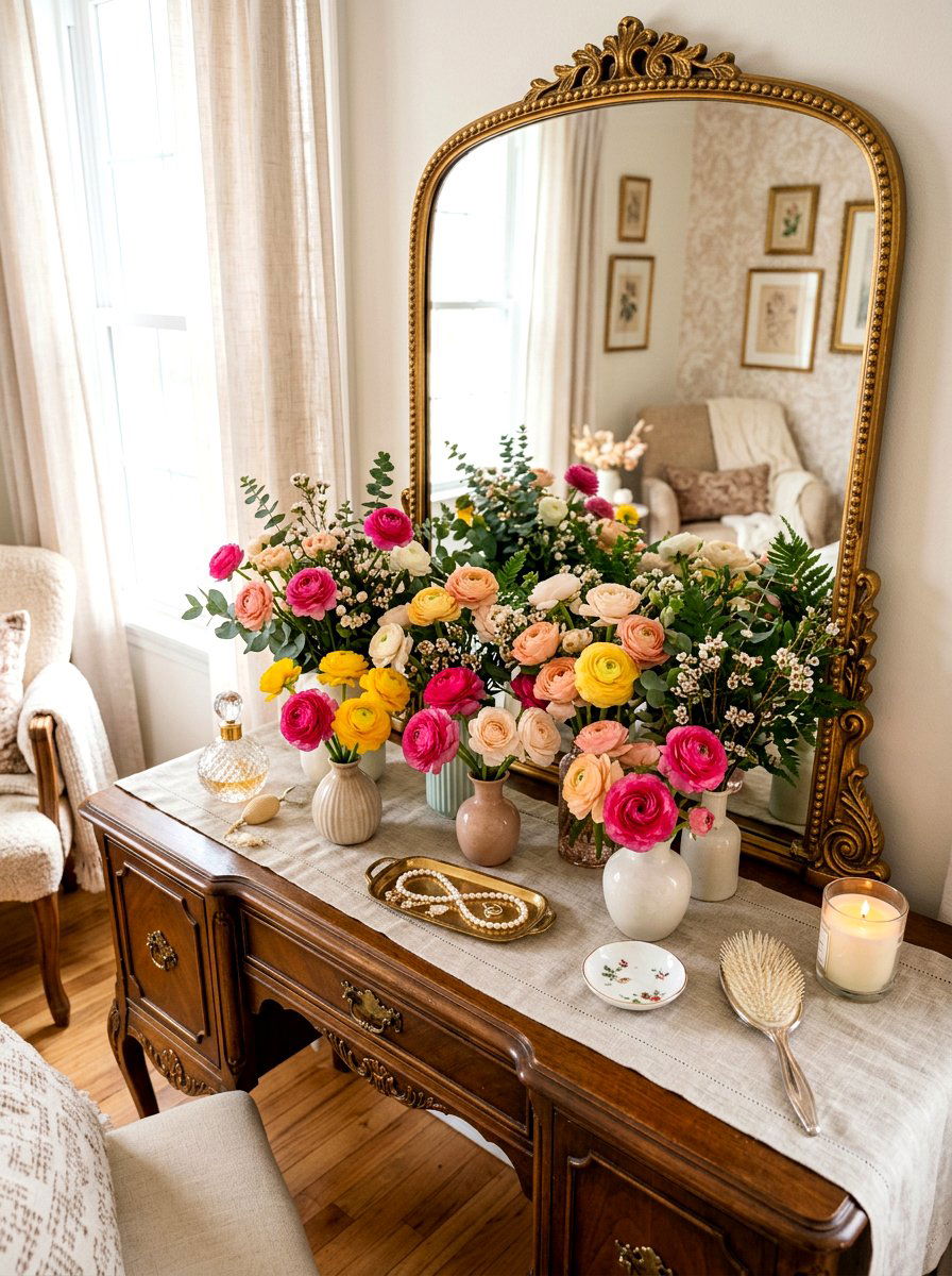 Ranunculus Table Arrangement - 30 floral centerpiece ideas