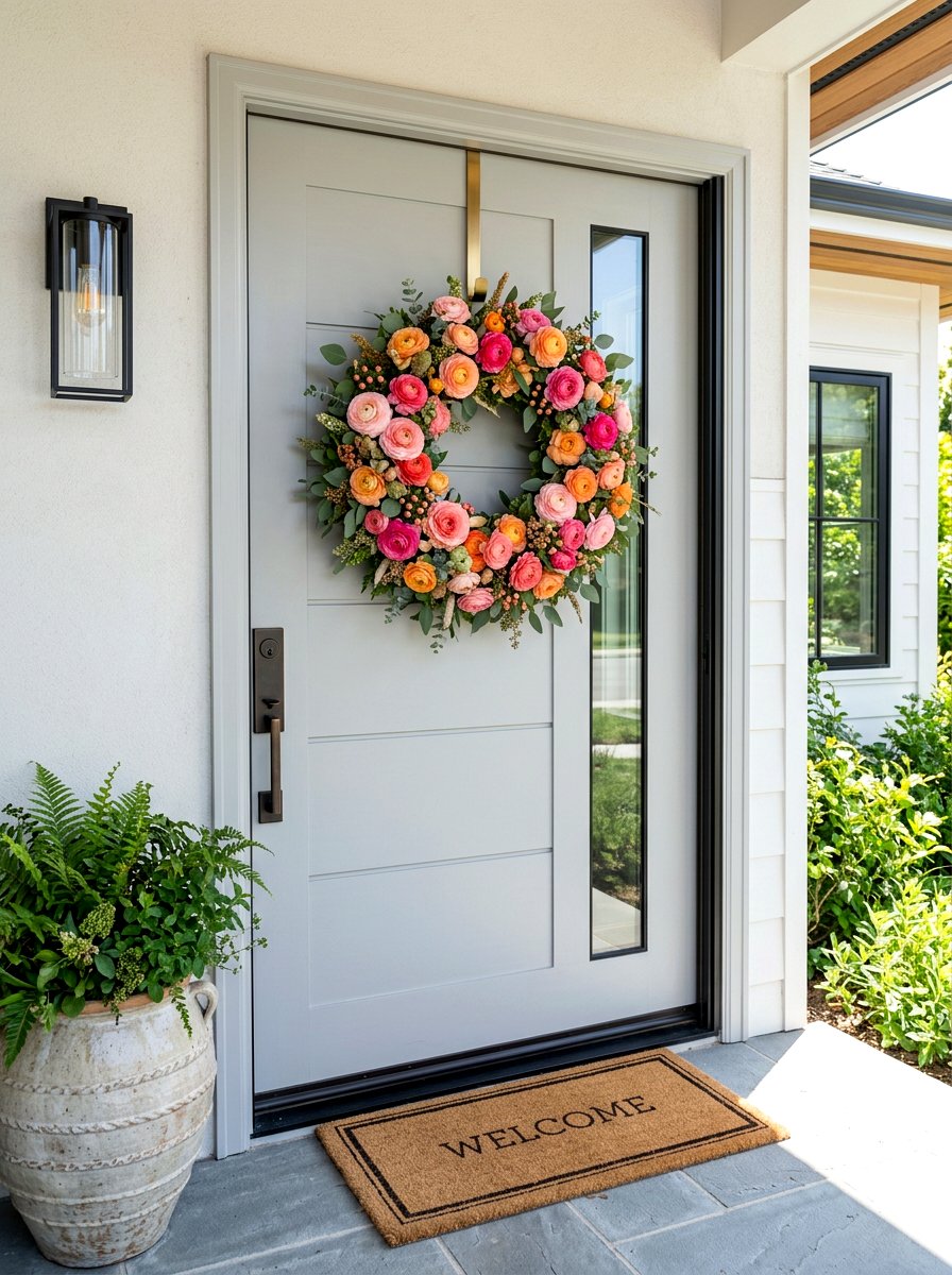 Ranunculus Wreath - 30 spring wreath ideas for front door