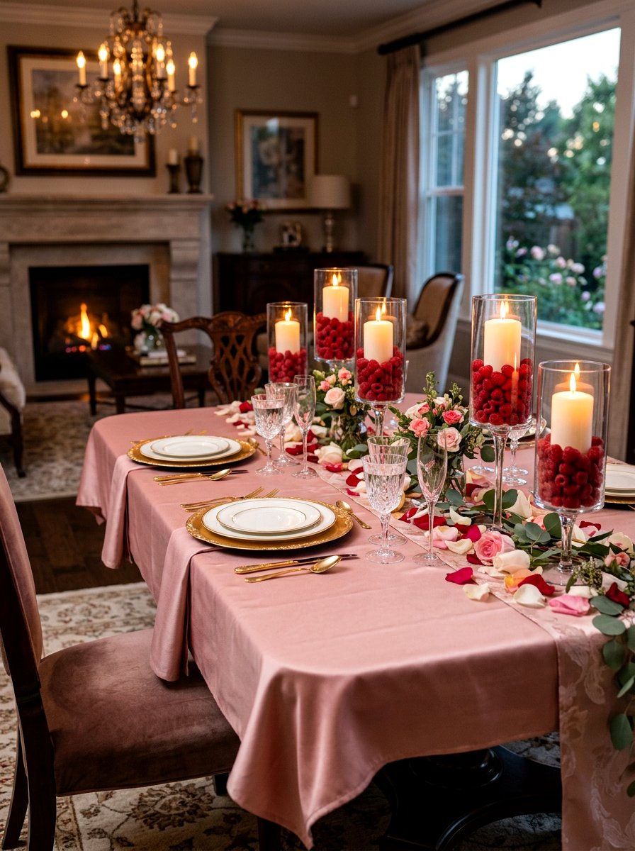Raspberry Candle Holders - 30 berry table summer ideas