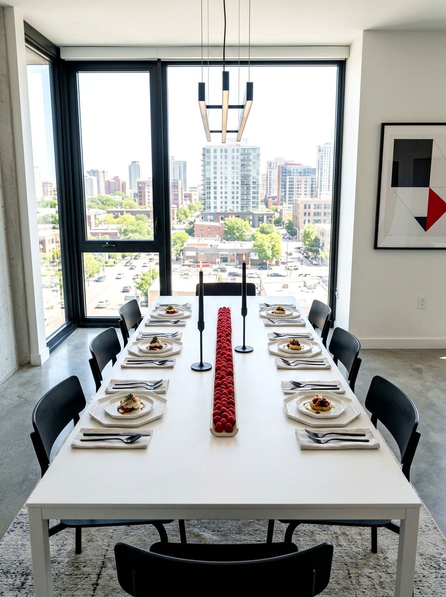Raspberry Modern Table - 30 berry table summer ideas