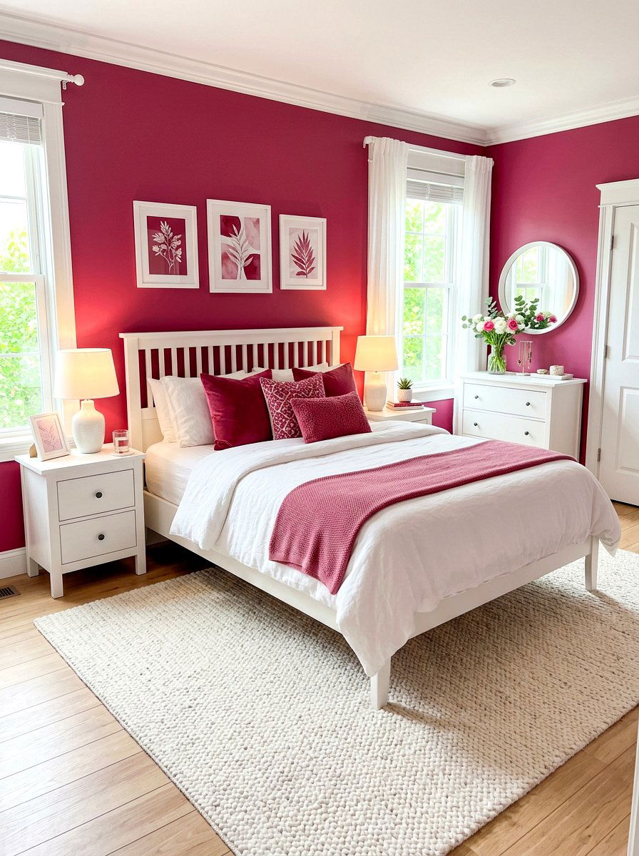 Raspberry Pink Guest Bedroom - 30 pink bedroom ideas