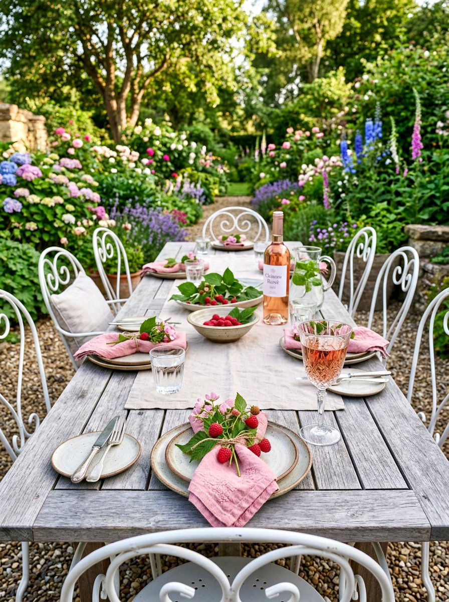 Raspberry Place Settings - 30 berry table summer ideas