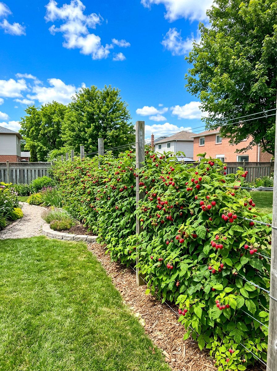 Raspberry Privacy Fence - 30 edible landscaping ideas