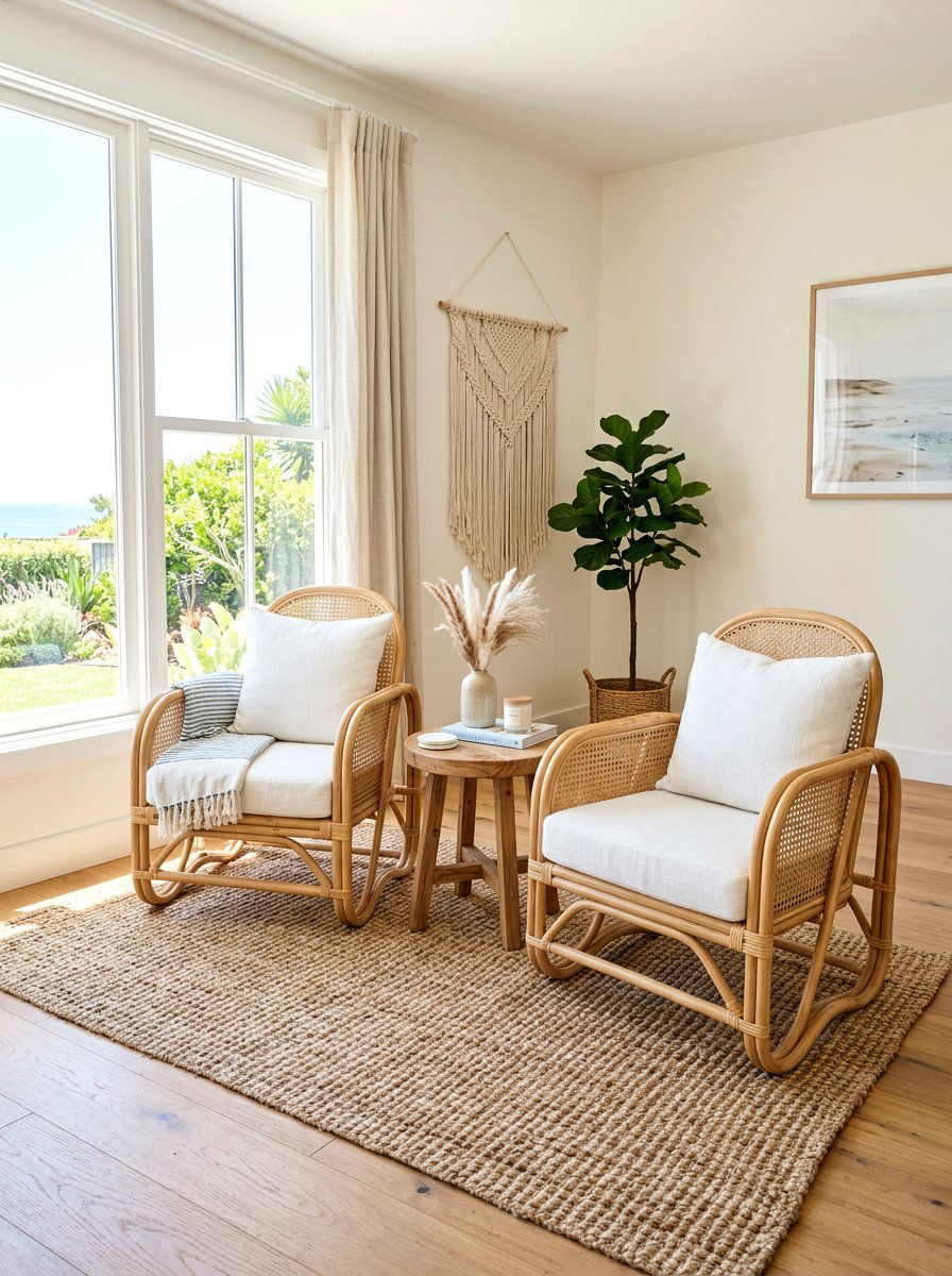 Rattan Accent Chair - 30 California casual living room ideas