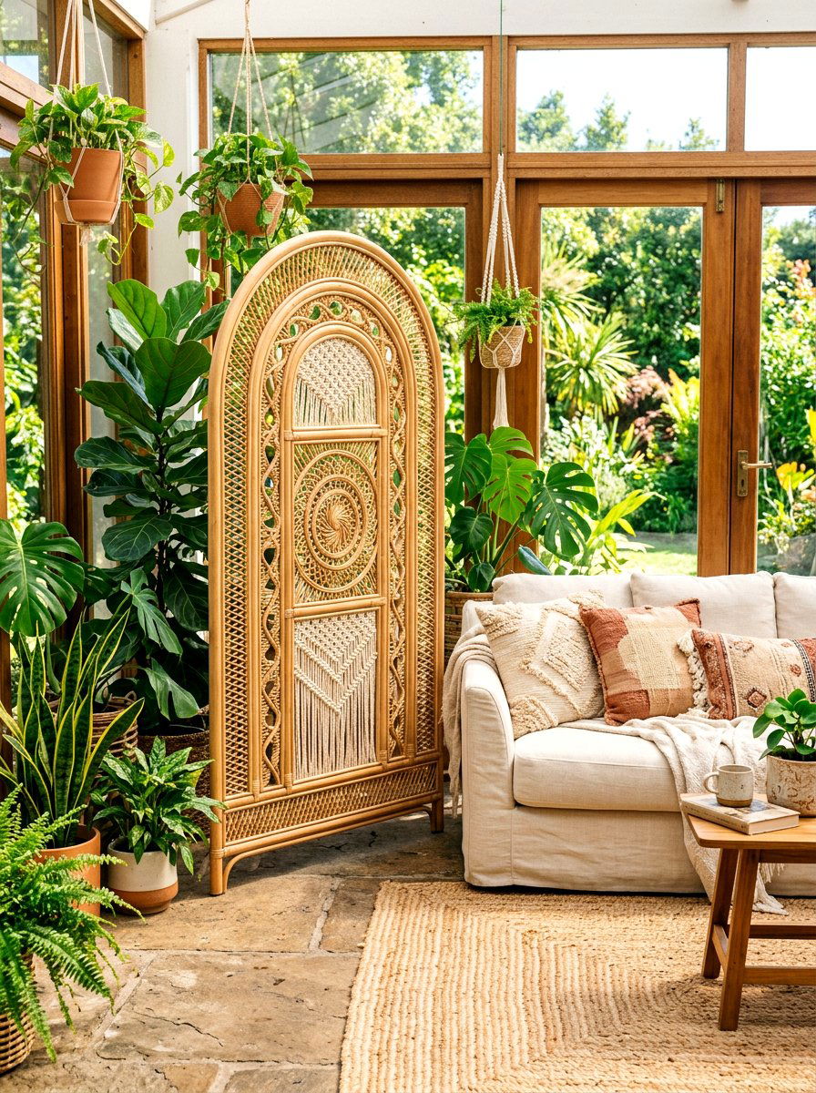 Rattan Arched Room Divider - 30 arched room divider ideas