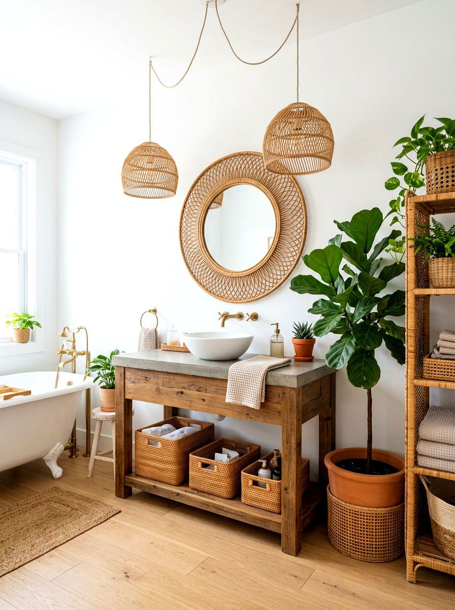 Rattan Bathroom Decor - 30 summer bathroom decor ideas