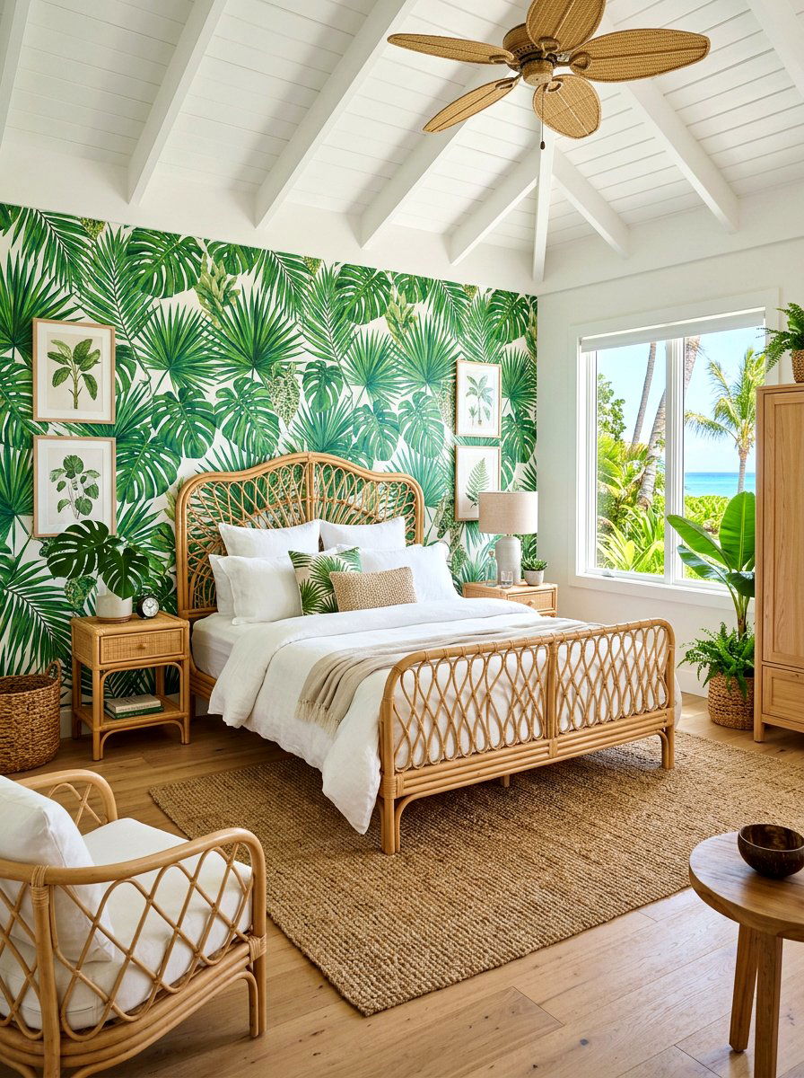 Rattan Bed - 30 natural fiber decor ideas