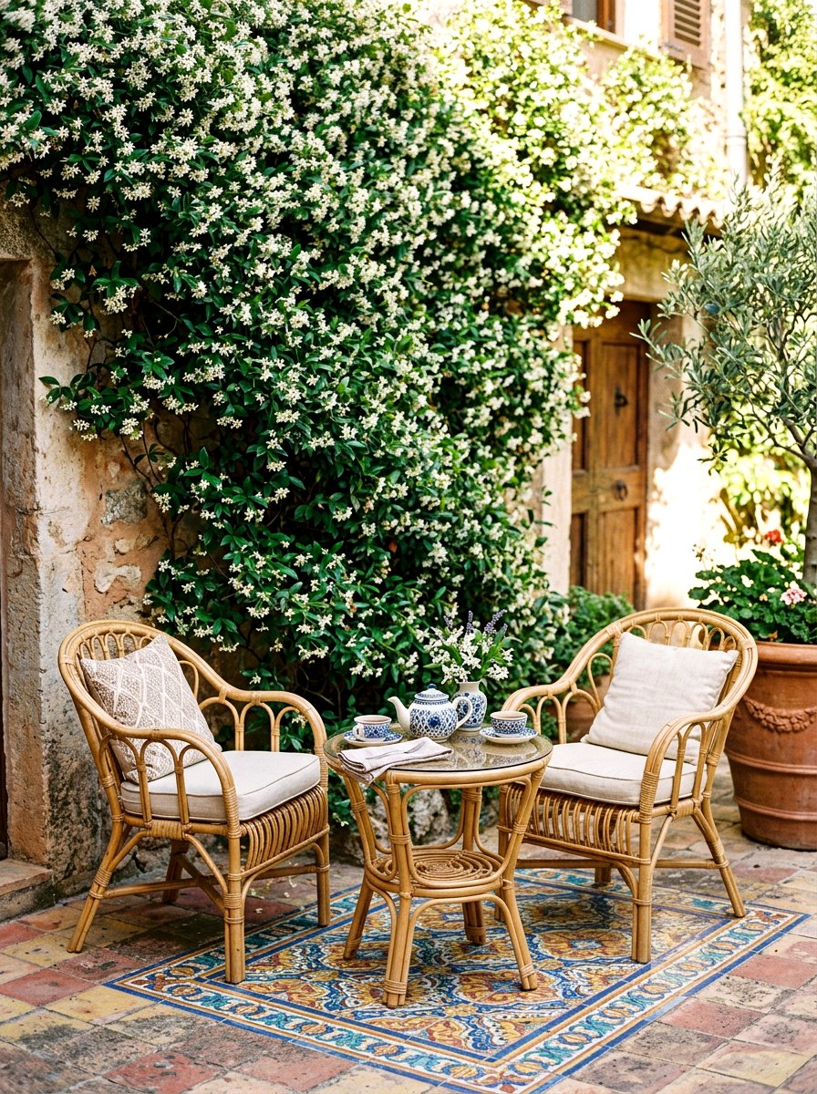 Rattan Bistro Set - 30 courtyard patio furniture ideas