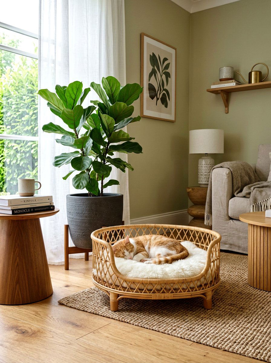 Rattan Cat Dog Bed - 30 rattan decor ideas