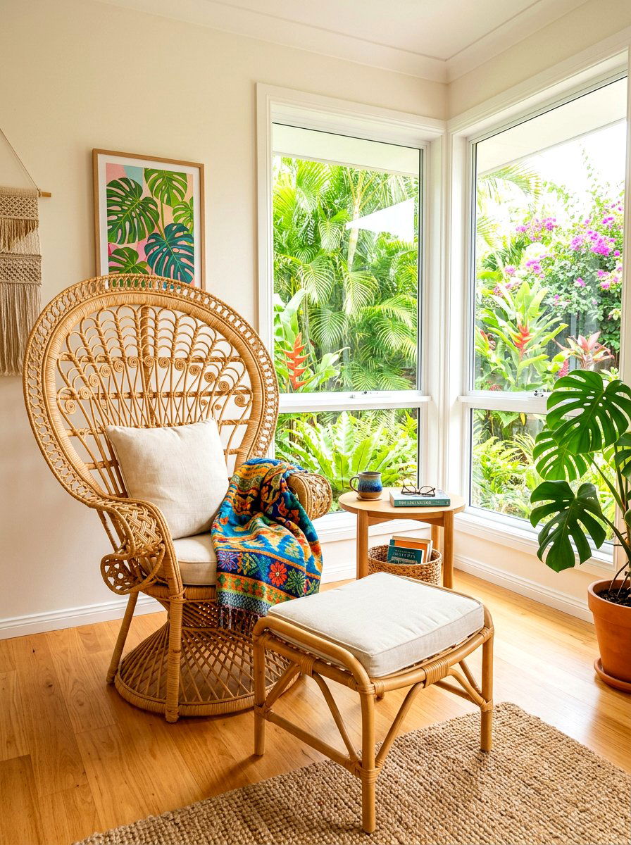 Rattan Chair Reading - 30 sunroom reading nook ideas