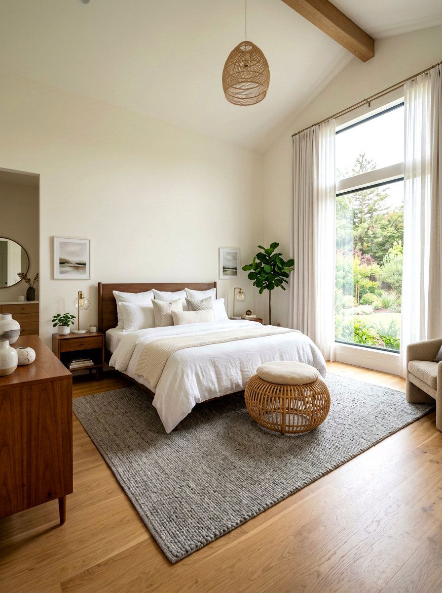 Rattan Circular Ottoman - 30 rattan decor ideas