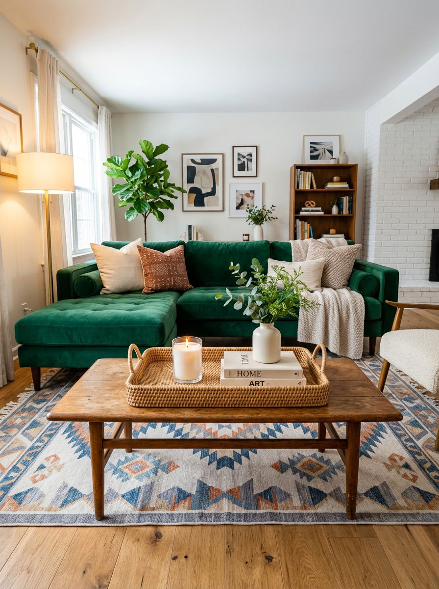 Rattan Coffee Table Tray - 30 woven basket decor ideas