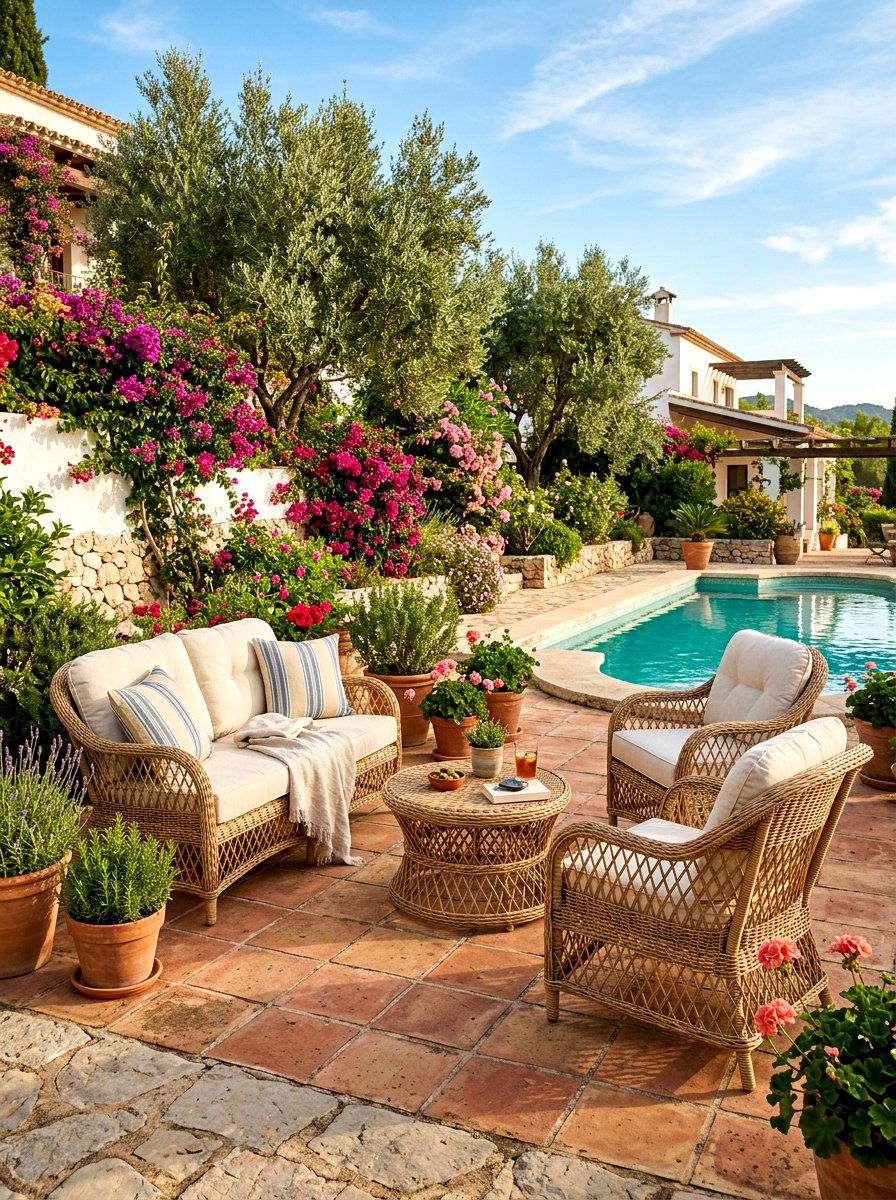 Rattan Conversation Set - 30 poolside furniture ideas