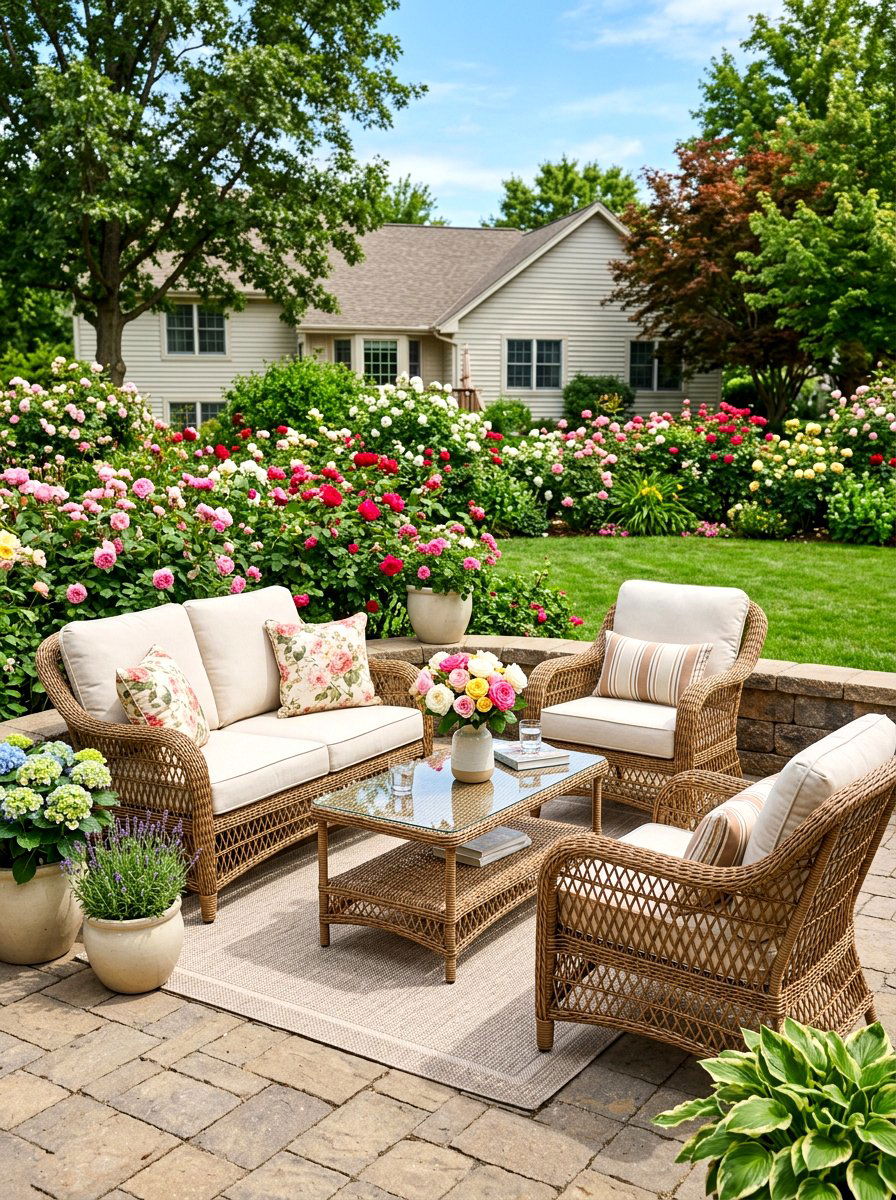 Rattan Conversation Set - 30 outdoor furniture ideas