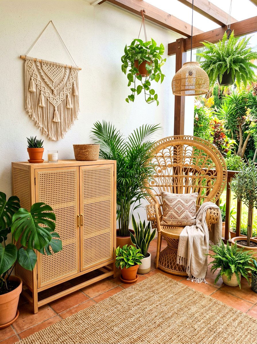 Rattan Door Cabinet - 30 patio storage cabinet ideas