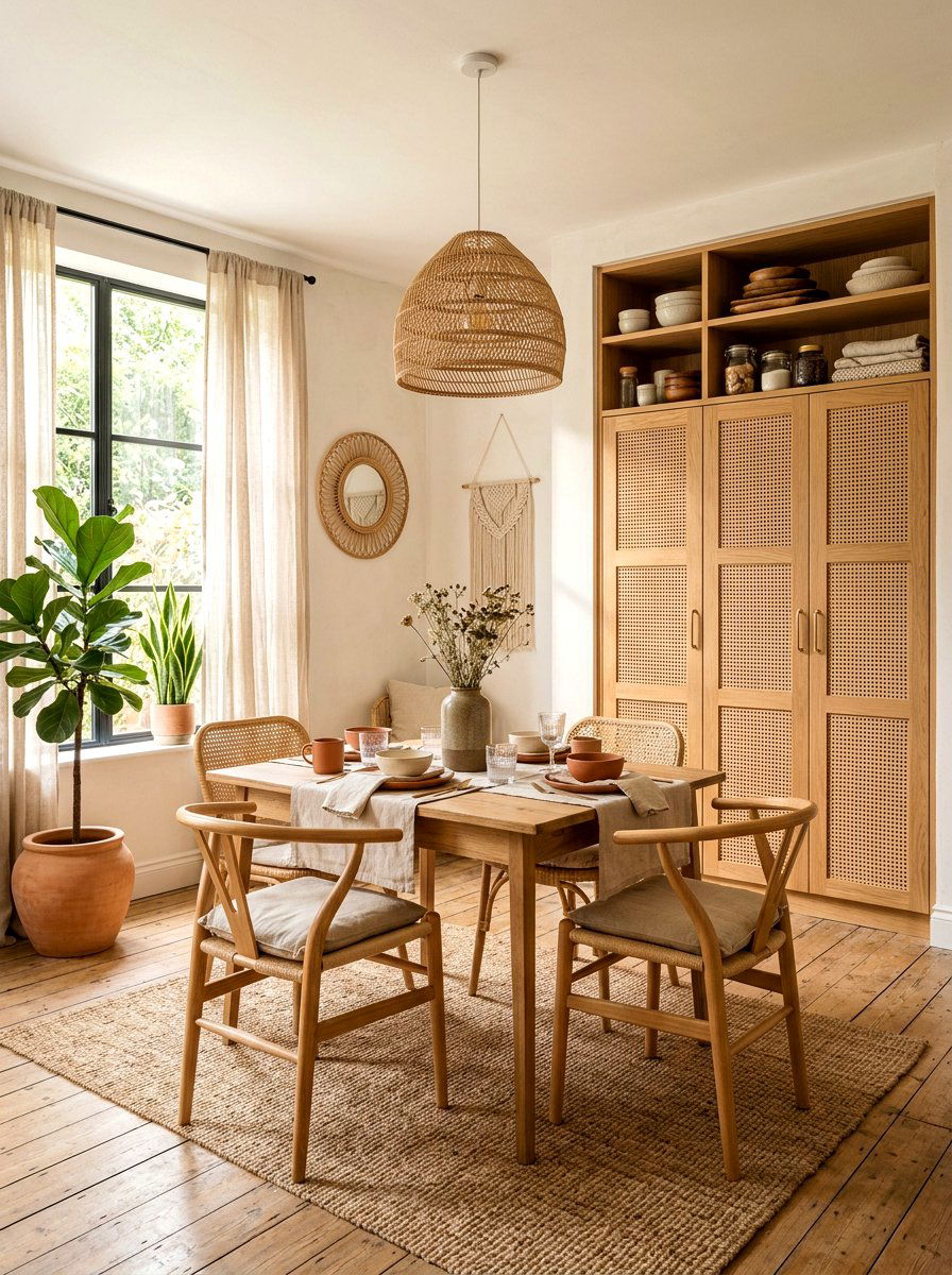 Rattan Door Pantry - 30 freestanding pantry cabinet ideas