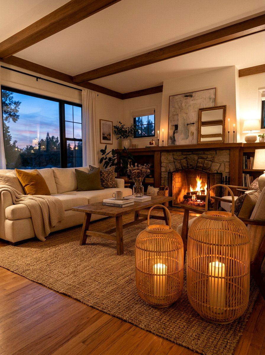 Rattan Floor Lantern - 30 rattan decor ideas