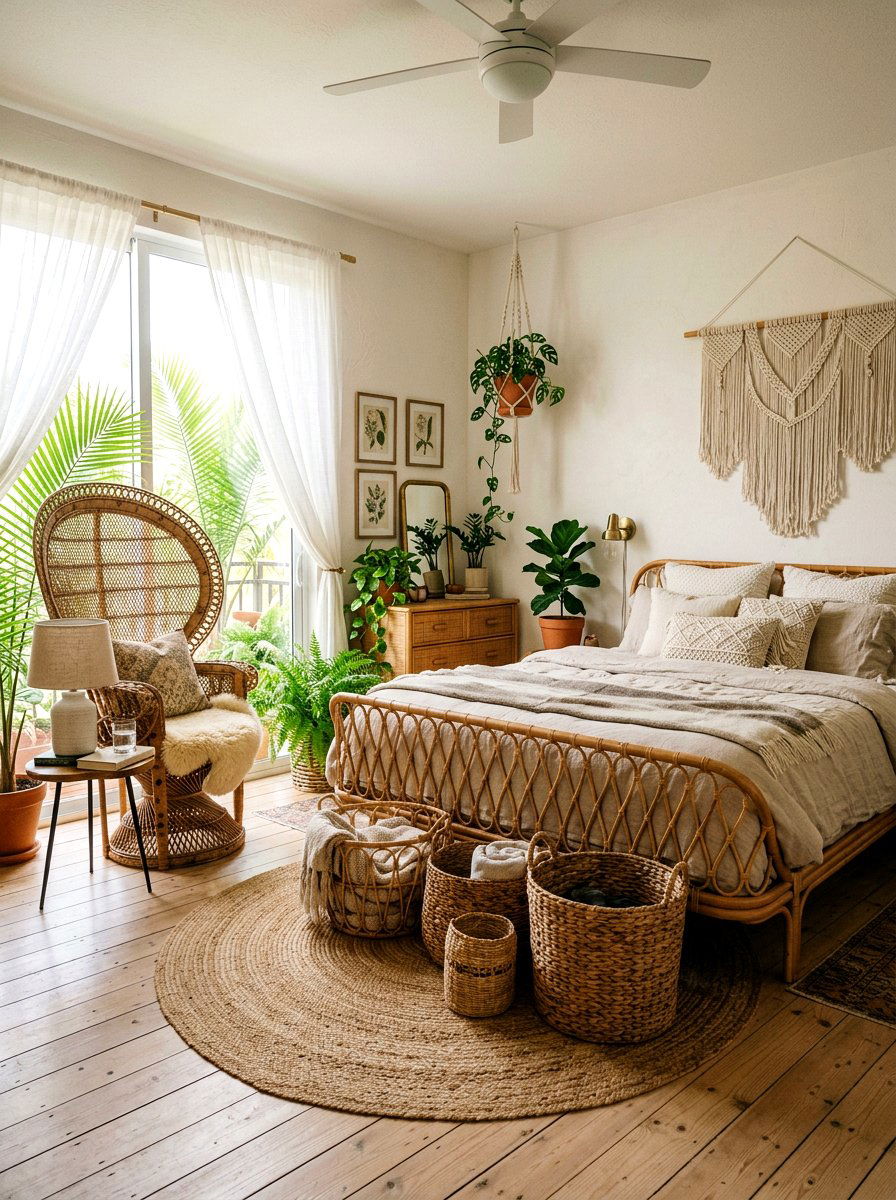 Rattan Furniture Bedroom - 30 seventies bedroom ideas