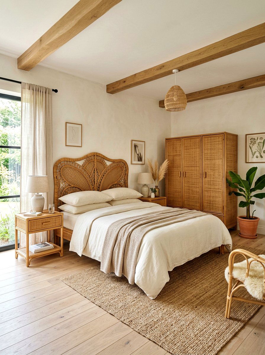 Rattan Furniture Bedroom - 30 boho bedroom ideas