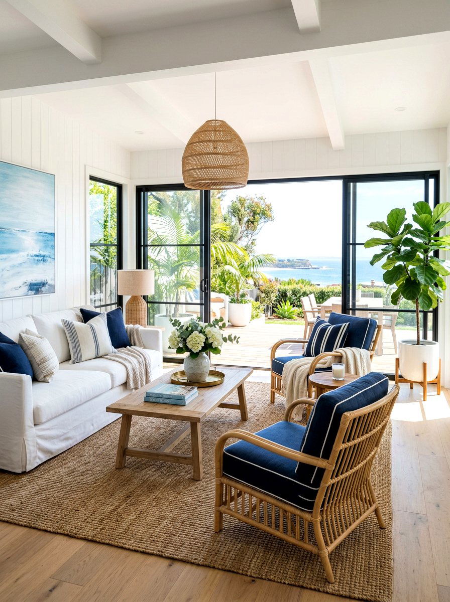 Rattan Furniture Living Area - 30 preppy home decor ideas