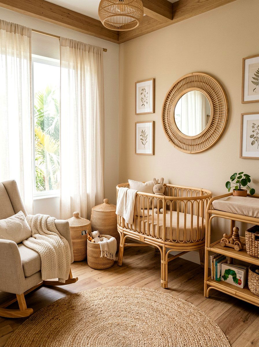 Rattan Furniture Neutral Nursery - 30 neutral nursery ideas
