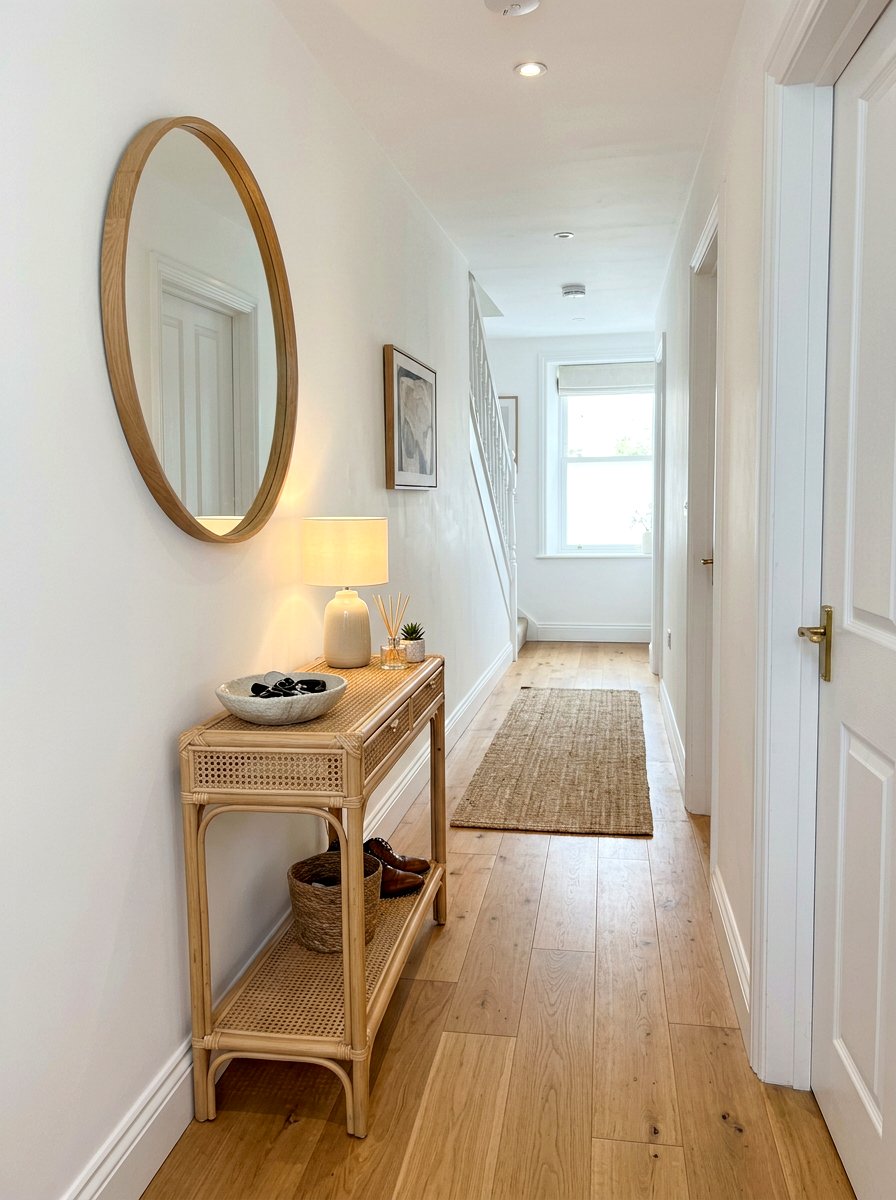Rattan Hallway Console Table - 30 rattan decor ideas
