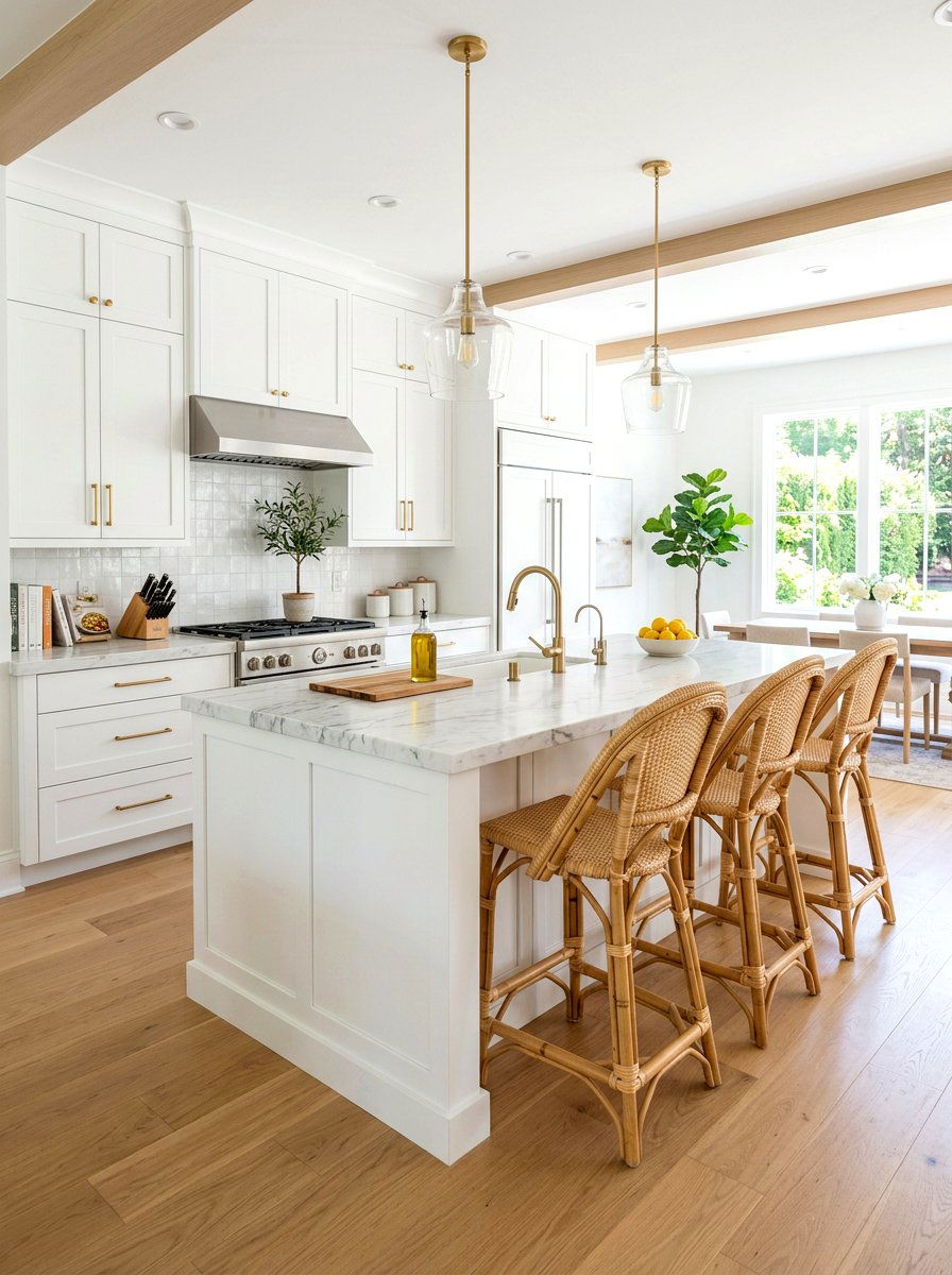 Rattan Kitchen Bar Stool - 30 rattan decor ideas