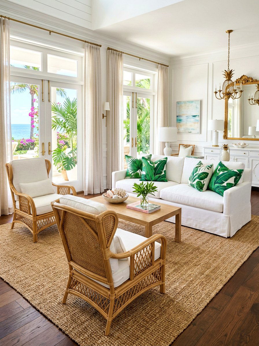 Rattan Living Room Furniture - 30 palm beach decor ideas