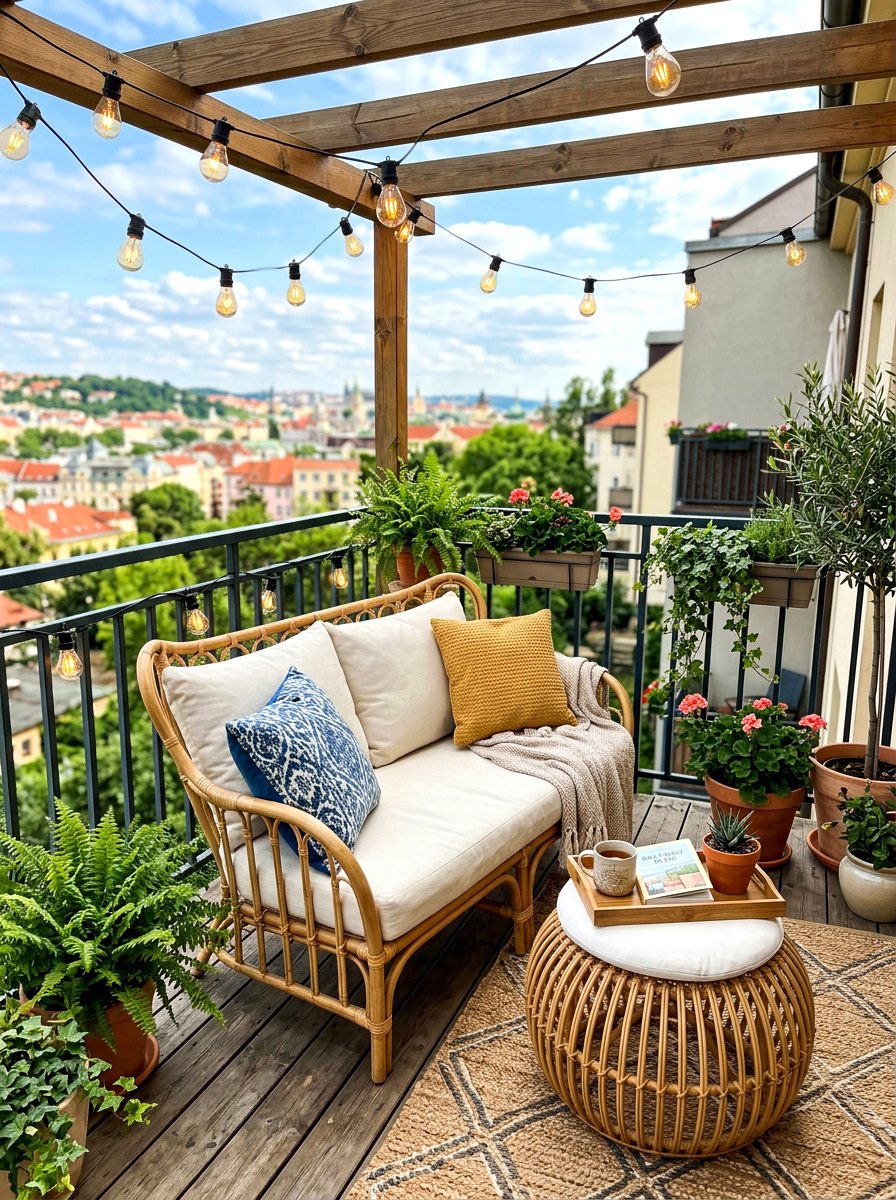 Rattan Loveseat Set - 30 balcony furniture ideas