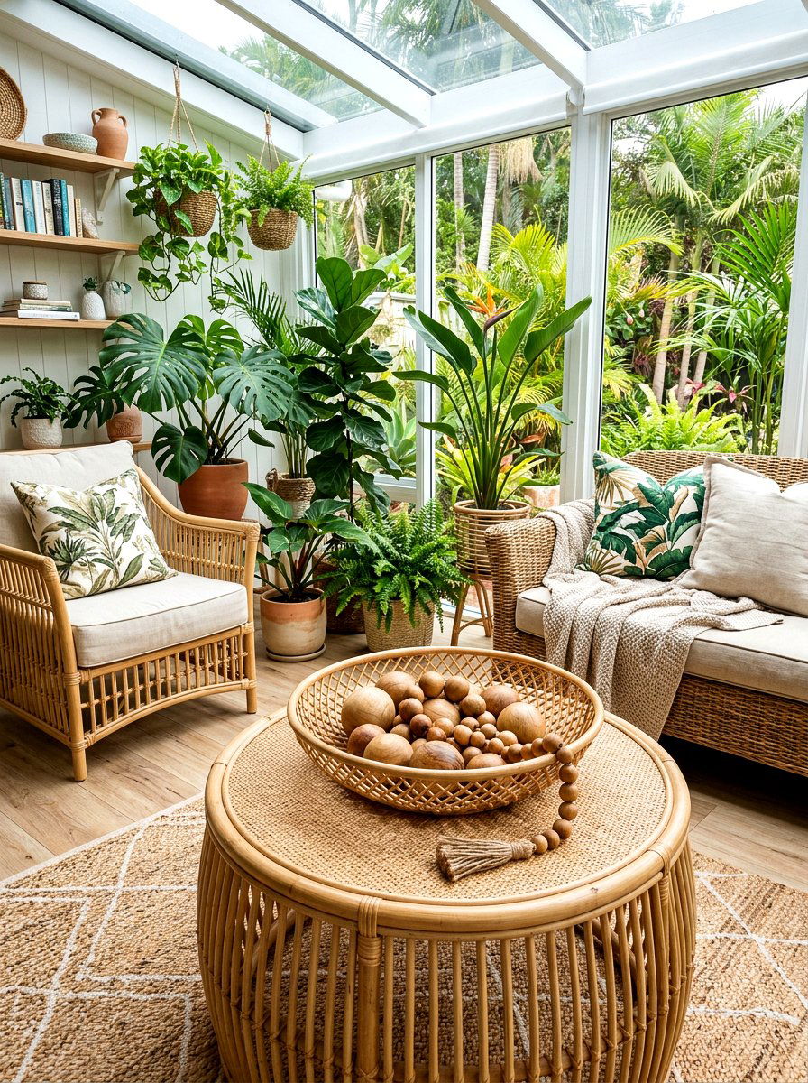 Rattan Open Weave Bowl - 30 sculptural bowl decor ideas