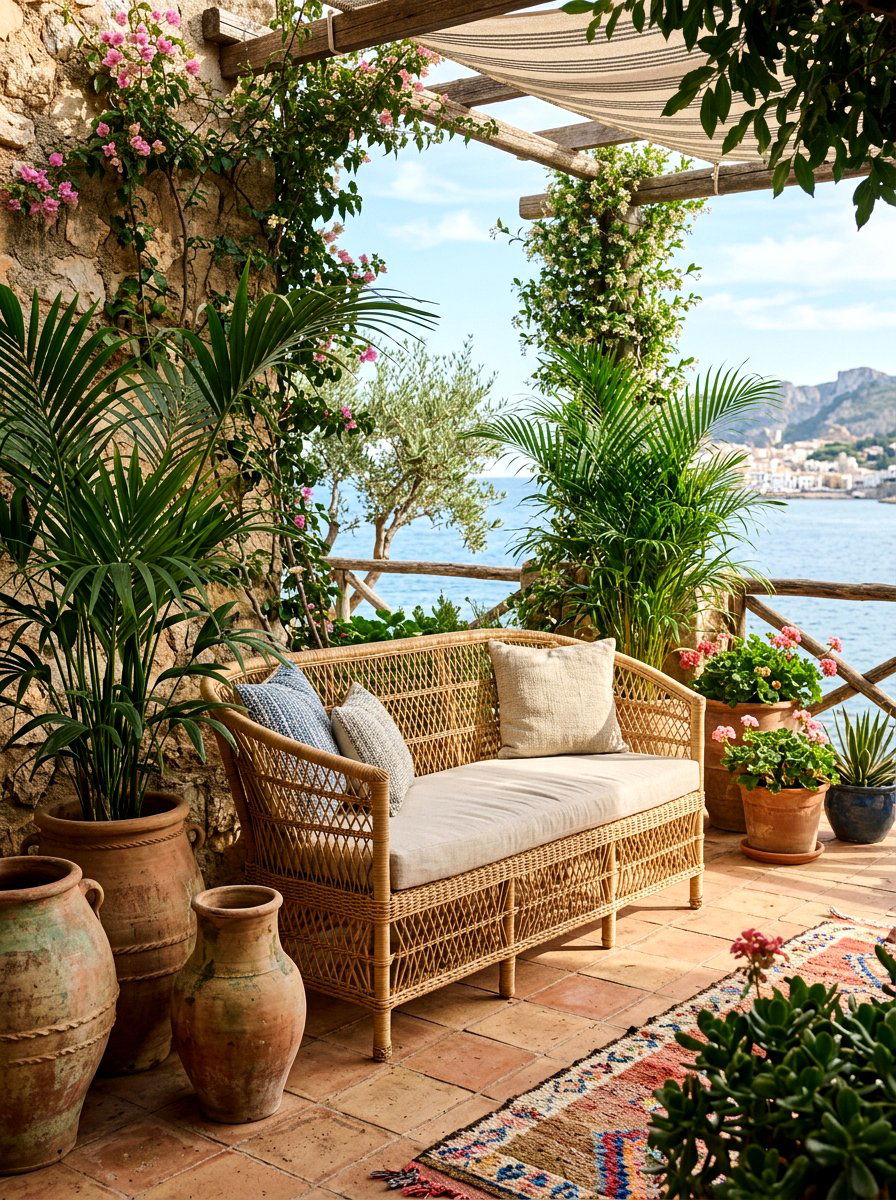 Rattan Outdoor Bench - 30 outdoor bench ideas