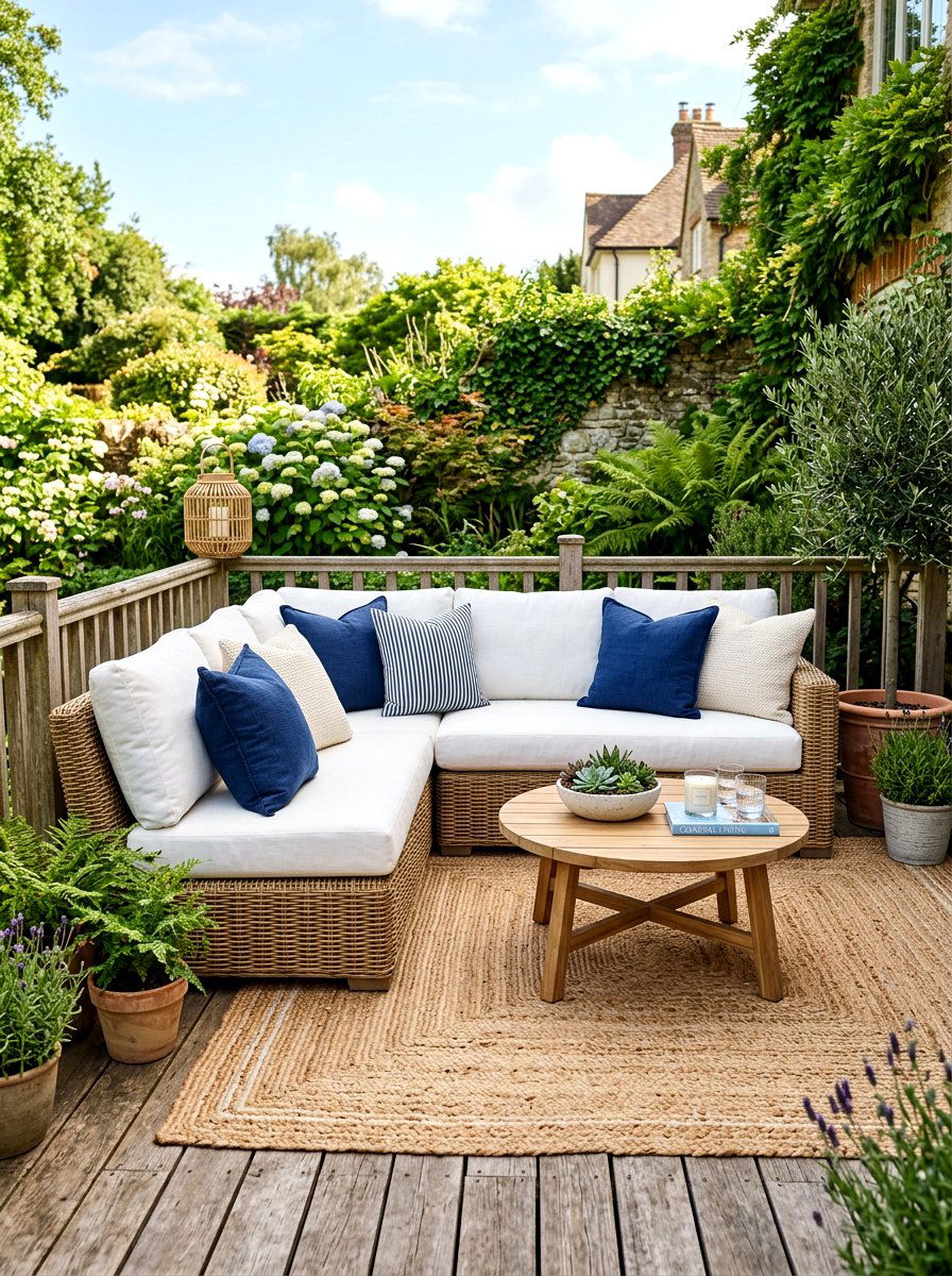 Rattan Outdoor Sofa - 30 Hamptons backyard ideas